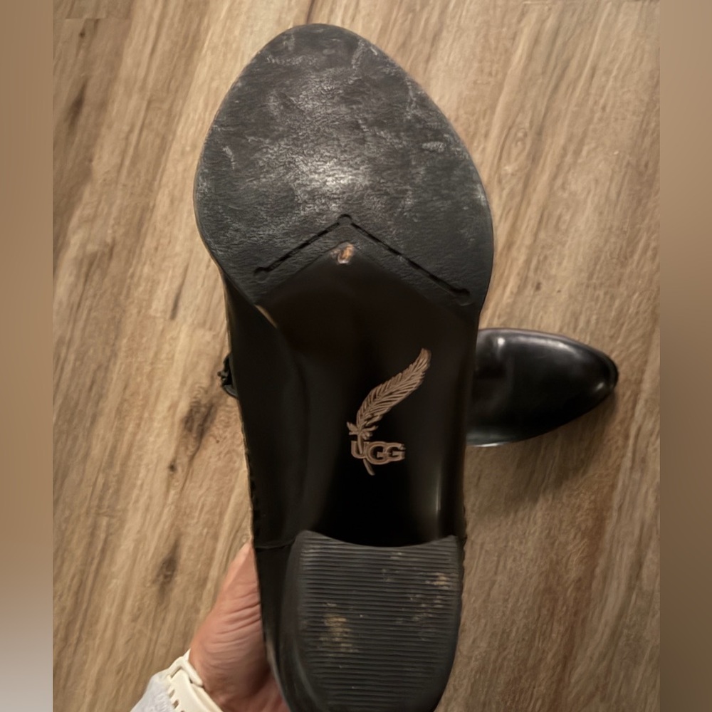 UGG charlotte ankle booties western whipstitch Black Leather Ankle Booties boots - Picture 11 of 11